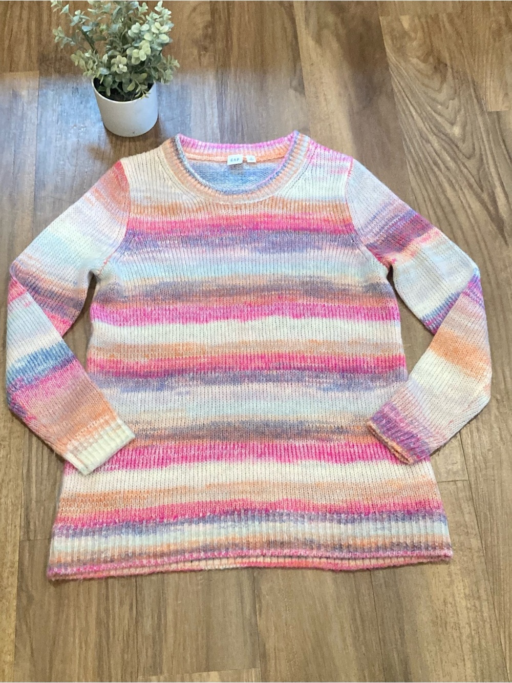 GAP StripeD Colorful Crewneck Sweater